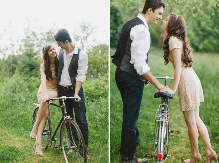 toronto bicycle engagement pictures