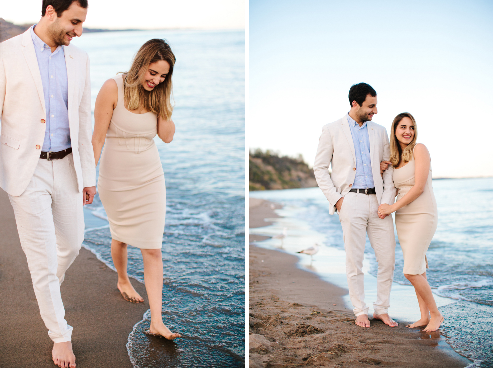 toronto-light-airy-beach-engagement-photos-walking-sand